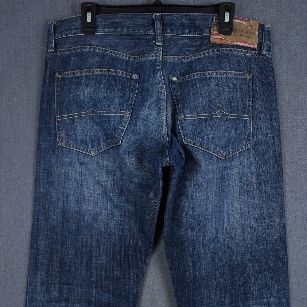 Ralph Lauren Denim Supply Jeans Men 34x30 (Fits 35x30) Distressed Straight Denim - Picture 10 of 14